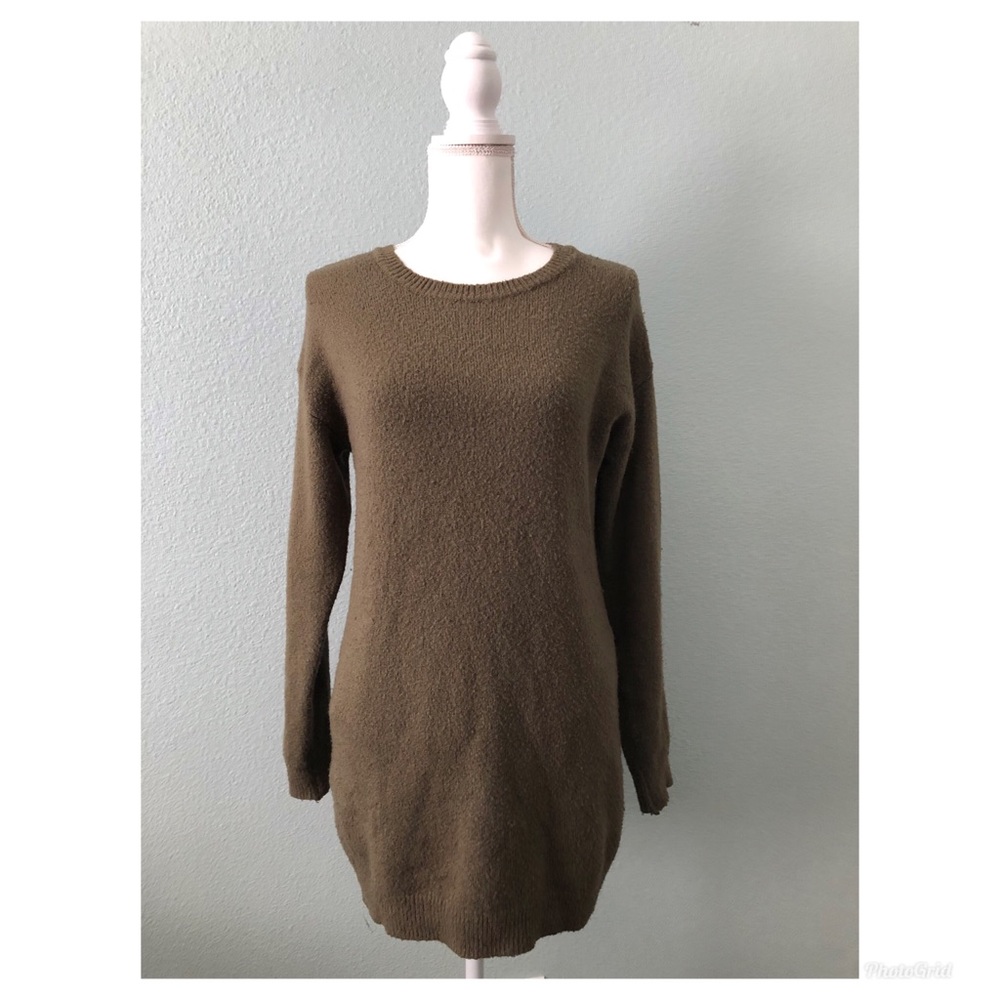 Forever 21 green sweater dress tunic pullover